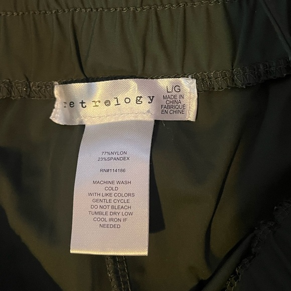 Retreology olive green lightweight silk feel pants EUC - Picture 2 of 2